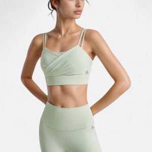 Anna-Kaci Active Women's Crisscross Sports Bra with Double Strap Design and Ruched Front Detail for Active Comfort - 1 of 4