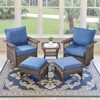 Belord 5 Pieces Patio Furniture Set, All Weather Brown Wicker Outdoor Conversation Set with Swivel Patio Chairs Set of 2, Small Balcony Furniture Set - 3 of 4