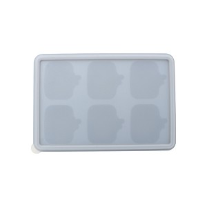 Unique Bargains Ice Tray 6-Cavity TV Ice Mould with Lid Square Hand Wash Only Silicone 6.30"x4.33"x1.18" 1 Pc - 1 of 3
