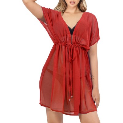 LA LEELA Women's Beachwear Summer Swim Beach Cover Ups for Bikini Sheer Cover up Dress Bathing Suit Swimsuit Coverups for Women
