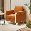 TiramisuBest Charcoal Fabric Club Chair,Contemporary Armchair with Waterfall Back & Rubberwood Legs - 2 of 4