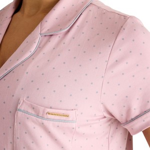 BCBGMAXAZRIA Women's Pajama Set Short Sleeve Notch Collar with Pants - 1 of 2
