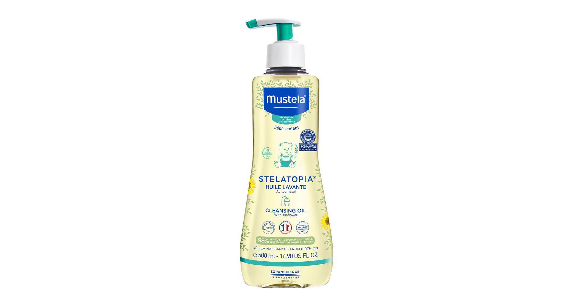 Mustela Stelatopia Cleansing Baby Oil for Eczema Prone Skin - 16.9 fl oz