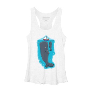Women's Design By Humans Cute whales and sailing boat cartoon illustration By thefrogfactory Racerback Tank Top - 1 of 3