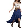 Women's Western Boho Skirt - Lace Ruffle Asymmetrical Hem Cowgirl Style Dark Blue - 3 of 4