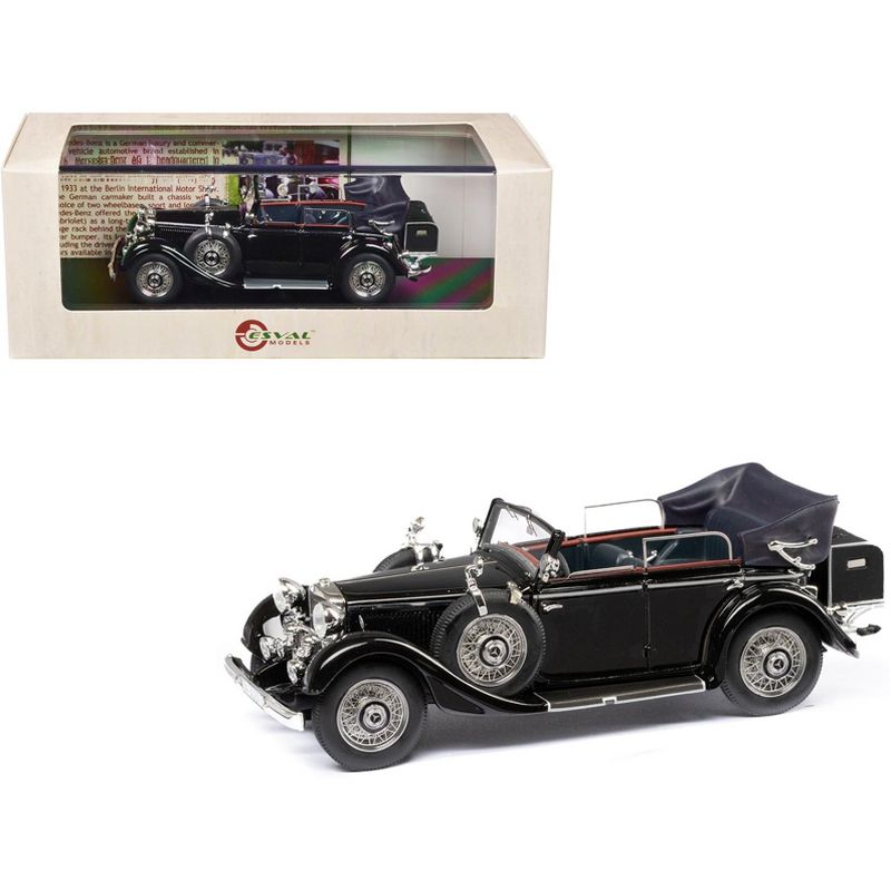 1933-37 Mercedes-Benz 290 W18 Cabriolet D Black Limited Edition to 250 pieces Worldwide 1/43 Model Car by Esval Models, 1 of 6