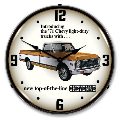 Collectable Sign & Clock | 1971 Chevrolet Truck LED Wall Clock Retro/Vintage, Lighted