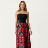 Anna-Kaci Women's Strapless Maxi Dress with Fitted Bodice and Floral Print Skirt - 3 of 4