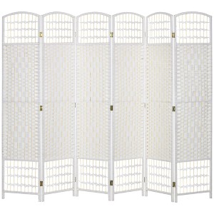 Aghana Digitals 3-Panel Folding Privacy Screen: Handwoven Wave Fiber Room Divider for Home Office, - 1 of 4