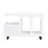 Mobile End Table with lockable wheels, Cream Style Side Table with Storage Drawer, 11.8inch Narrow Nightstand with Multi-layer Storage - 4 of 4