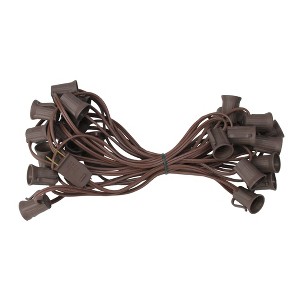 Northlight Commercial C9 Christmas Light Socket Set - 25' - Brown - 12" Spacing - 1 of 3