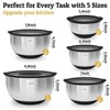 Itopfox Mixing Bowls Set with Lids - Non-Slip, Airtight Warp-Proof Lids Thicker Stainless Steel 3 Graters, Prep Meal Bowl Black Nesting Kitchen Bowls - 2 of 4