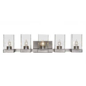 Toltec Lighting Nouvelle 5 - Light Vanity in  Graphite with 4" Square Clear Bubble Shade - 1 of 1