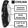 Spyderco Civilian Folding Pocket Knife with 4.09" VG-10 Steel Reverse S Blade with SpyderEdge | Get a Secure Grip with the Tough G-10 Handle, Black - 4 of 4