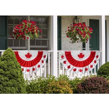 Canadian Maple Leaf 48" x 24" Pleated Bunting with Brass Grommets Briarwood Lane
