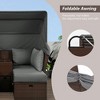 Convertible Outdoor Patio Daybed Loveseat Sofa Set with Retractable Canopy and Central Console - 4 of 4