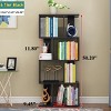 Modern S-Shaped 4-Tier Bookcase with Open Back and Durable Particle Board, Vertical Display Shelf for Home or Office-3irtyhousy - 4 of 4