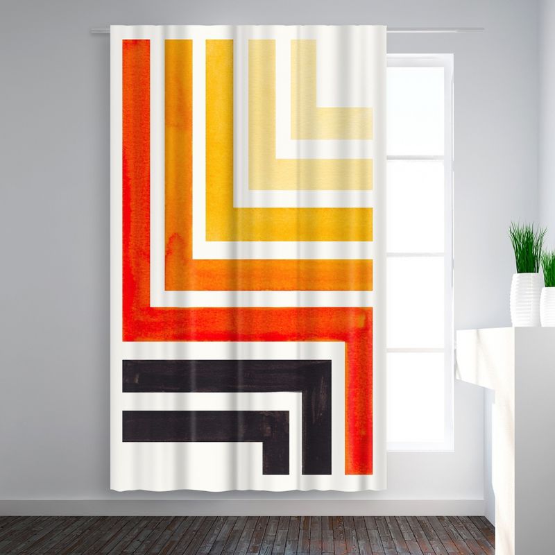 Americanflat Orange Aztec Pattern by Ejaaz Haniff Blackout Rod Pocket Single Curtain Panel 50x84, 1 of 4