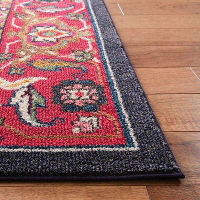Vibrant Red Floral 8' x 10' Easy-Care Synthetic Area Rug
