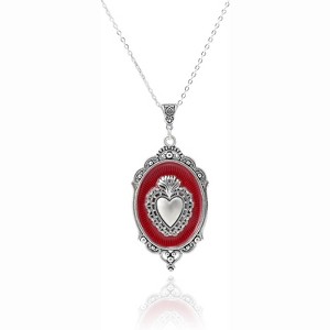 Gothic Thorn Heart Choker - Black Velvet Vintage Necklace, Vampire Y2K Jewelry for Women - 1 of 2