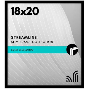 Americanflat 12x15 Picture Frame with Shatter-Resistant Glass - Use as 9x12 Frame with Mat or 12x15 Frame Without Mat - Hudson Collection - Black - 1 of 4