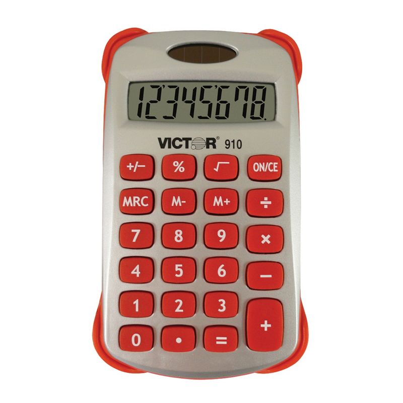 Victor Colorful 8 Digit Handheld Calculator, Pack of 3, 4 of 5