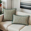 REGALWOVEN Fade-Resistant Chenille Boho Decorative with Pom-poms Throw Pillow Covers 2 Pcs - 2 of 4