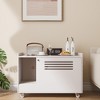 Chic Crate-White End Table for Cat Litter Box Enclosure - Hidden Wood Furniture with Top Fence, Multi-Use Storage Bench - 4 of 4