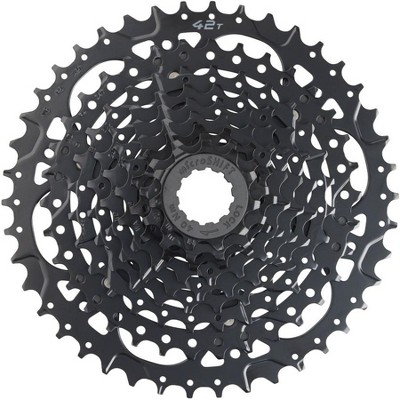 Microshift Advent E-series Cassette - 9 Speed, 11-42t, Black, Ed Coated ...