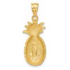 Black Bow Jewelry 14k Yellow Gold Satin and Diamond Cut Pineapple Pendant - 3 of 4