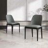 POVISON Contemporary Linen Square Dining Chairs Set of 2, Gray Side Chairs, Fully Assembled - 2 of 4