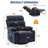 Mamual Recliner with Massage and Heat, 360° Swivel Linen Recliner Chair with Cup Holders & Side Pocket for Adults - 2 of 4