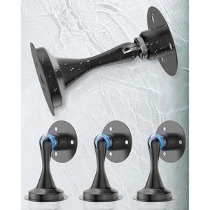 DOMETOUR 4 Pcs Magnetic Door Stoppers, Stainless Steel, Wall/Floor Mount, No Drill Strong Adhesive & Screws, Black - 1 of 4