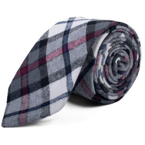 Men's Checkered 2.75 Inch Wide And 57 Inch Long 100% Cotton Neckties - 1 of 4