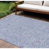 Sky Blue And Purple Floral Washable Indoor Outdoor Area Rug - 2 of 4