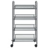 vidaXL 4-Tier Kitchen Trolley Gray 18.1 in.x10.2 in.x33.5 in. Iron - image 3 of 4