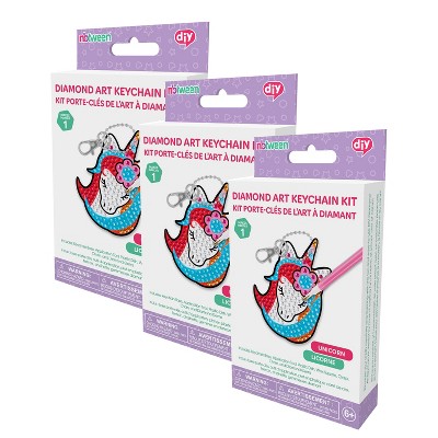 nbtween Diamond Painting Keychain Kit, Unicorn Design, Set of 3 : Target