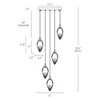 LNC Evacampbell 5-Lights 21"  Luxury and Glam Cluster Glass Integrated LED Chandelier, Gold - 3 of 4