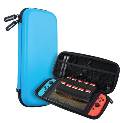 Insten Carrying Case with 10 Game Card Holder Slots for Nintendo Switch & OLED Model, Controllers and Accessories, Portable Travel Cover, Blue