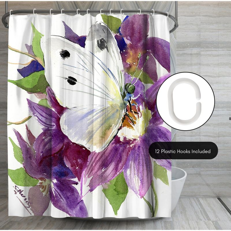Americanflat 71" x 74" Shower Curtain, Butterfly by Suren Nersisyan, 6 of 9