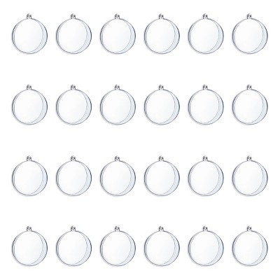 Clear Plastic Fillable DIY Ornaments Set, 3.15 in, 24 Pack