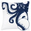 ChicFurnit Bed Pillows Blue Octopus Home Pillow Velvet Decor Pillow with Hidden Zipper Cotton Pillows for Living Room Decoration, Blue, 20"*1"*20" - 2 of 4