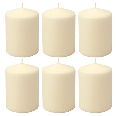 6pk 3" x 4" Pillar Candles Ivory - Stonebriar Collection