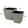 SEVOBAL Planters 2-Pack Self-Watering Hand Woven Wicker Planters with Eco-Friendly and Weather Resistant Design, Gray, 12.6"*12.6"*12.6" - 4 of 4