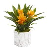 Nearly Natural 11-in Bromeliad Artificial Plant in Marble Finished Vase - 4 of 4