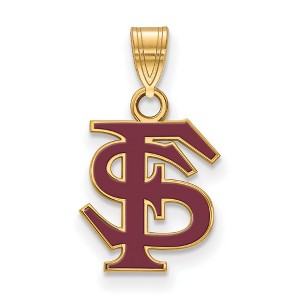 Black Bow Jewelry 14k Yellow Gold Plated Sterling Silver Florida State Seminoles NCAA Medium Pendant - 1 of 3