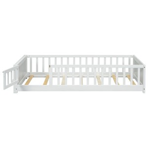 YOOCOZZ Twin Size Floor Platform Bed with Built-in Book Storage Rack and Door - 1 of 4