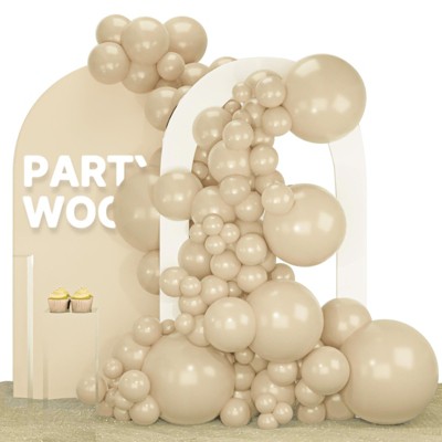 PartyWoo Balloons Light Brown Tan Boho Neutral Beige Cream Nude 18 12 10 5 Inch 140 pcs