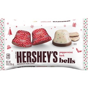 HERSHEY'S Christmas Peppermint Bark Bells Candy - 9oz - 1 of 4