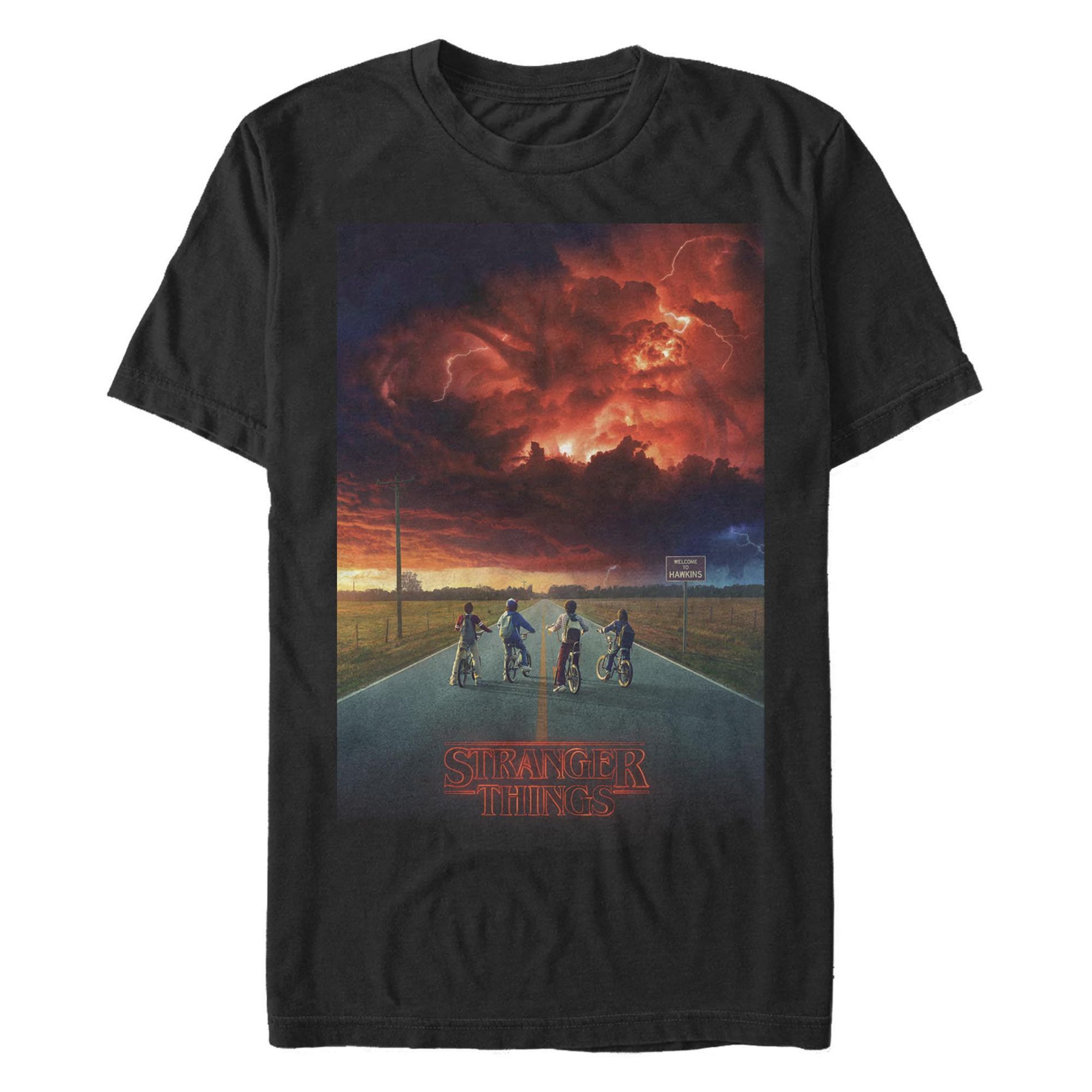 Men's Stranger Things Demogorgon Cloud Poster  T-Shirt - Black - Medium